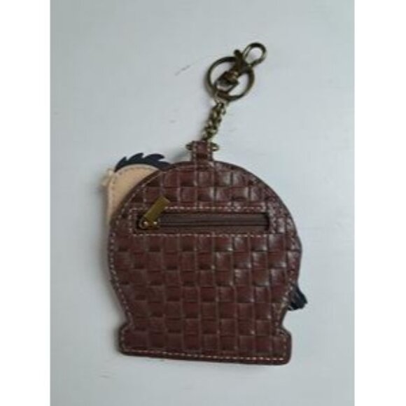 Chala Horse Key Fob Coin Purse Clip Zip Closure Brown Cream NWOT - Picture 4 of 7